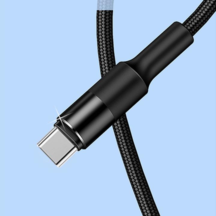 Cáp sạc dù chống đứt dây chuẩn USB-C 1,2m USAMS U5 (Màu đen)