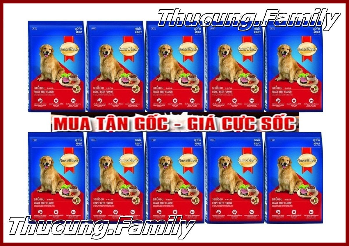 Combo 10 túi thức ăn hạt smartheart. vị bò nướng cho chó trưởng thành 400gr/túi.