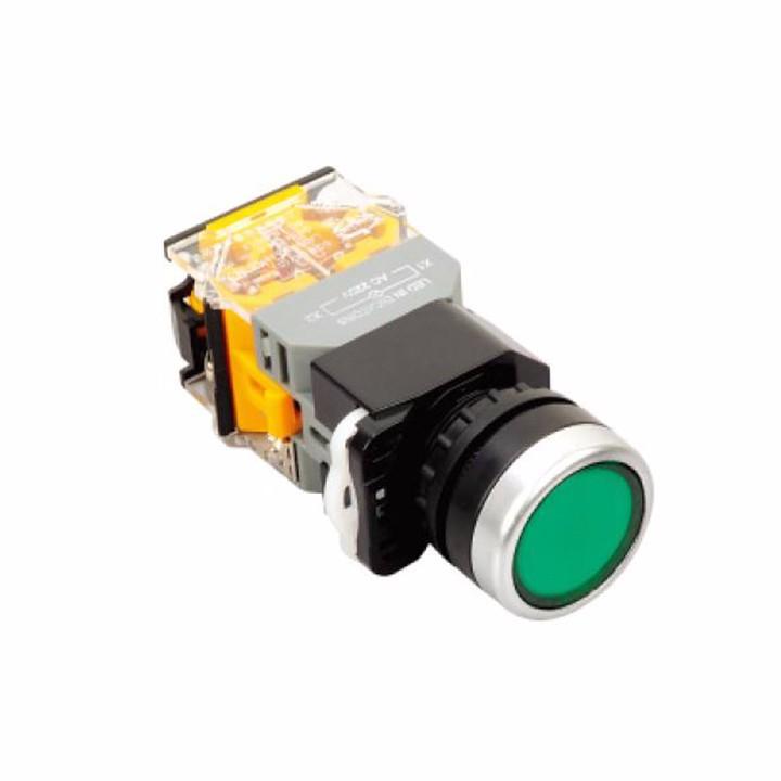 Nút nhấn LA 38 Phi 22 có đèn - màu xanh