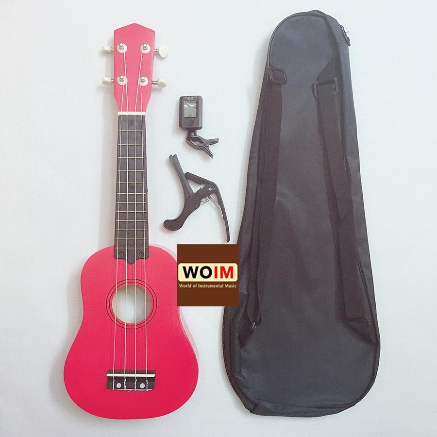 Tặng kèm bao vải + capo + máy lên dây điện tử khi mua đàn Ukulele soprano- HÀNG CÓ SẴN