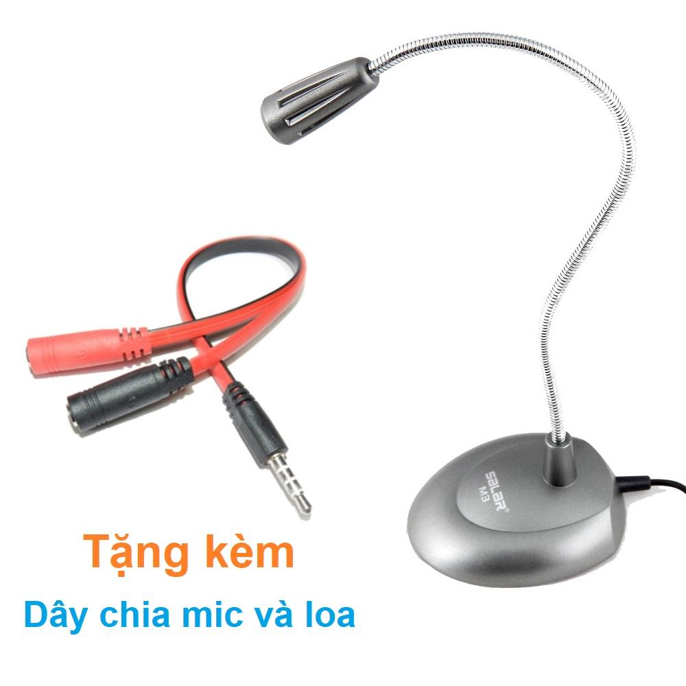 Microphone cho máy tính Salar M3 + dây chia mic và loa