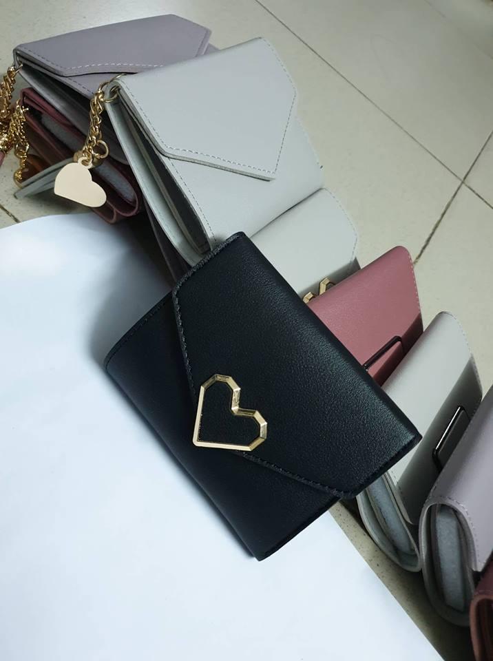 ví nữ mini khóa trái tim