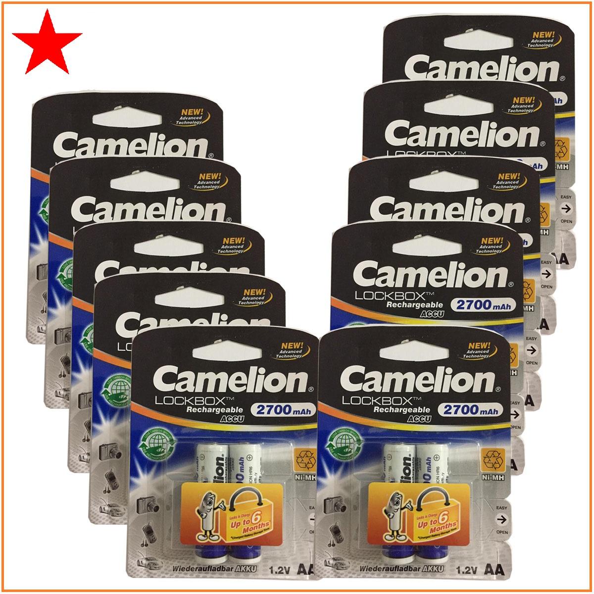 Combo 10 vỉ pin sạc AA Camelion 2700mAh (1 vỉ 2 viên)