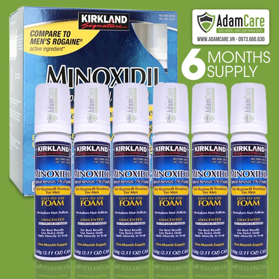 [HCM] Serum mọc râu tóc Minoxidil 5% dạng bọt hộp 6 lọ