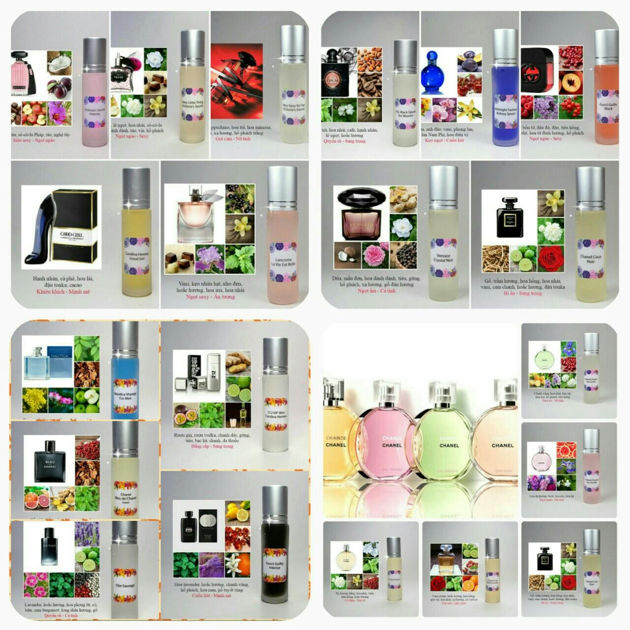 [HCM](Combo 5 lăn tuỳ chọn) Tinh dầu nước hoa pháp
