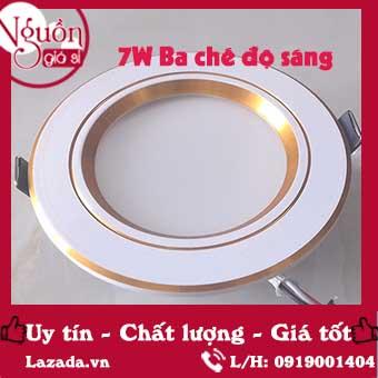 [HCM]Đèn LED âm trần 7W có 3 màu thay đổi