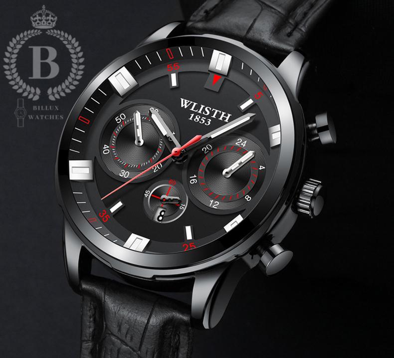 Đồng hồ Nam Wlisth 1853 (S508) dây da - 42mm (Đen) [WLTMT002]