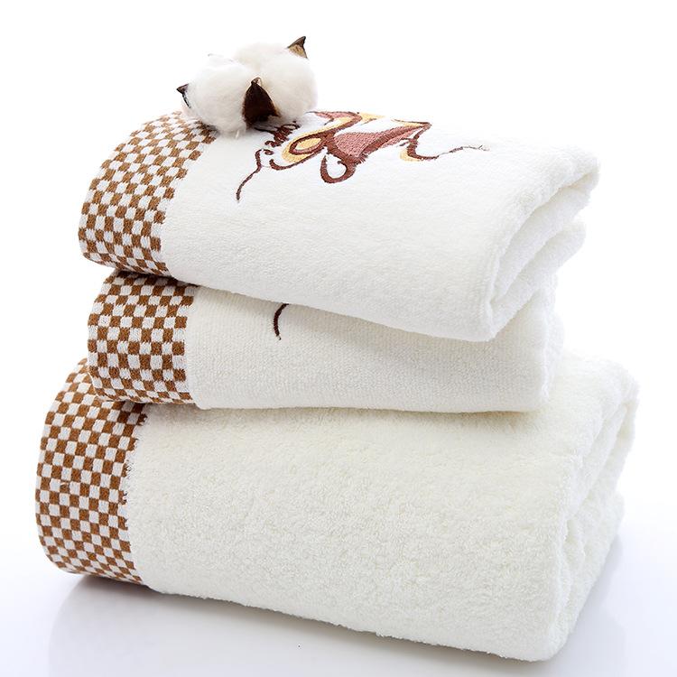 100% Cotton Khăn Mặt Khăn Tắm Ba Mảnh Mềm Mại Khăn Mặt Hộp Quà Phù Hợp Với Đám Cưới Thương Vụ Món Quà Sinh Nhật Mua Tùy Chỉnh