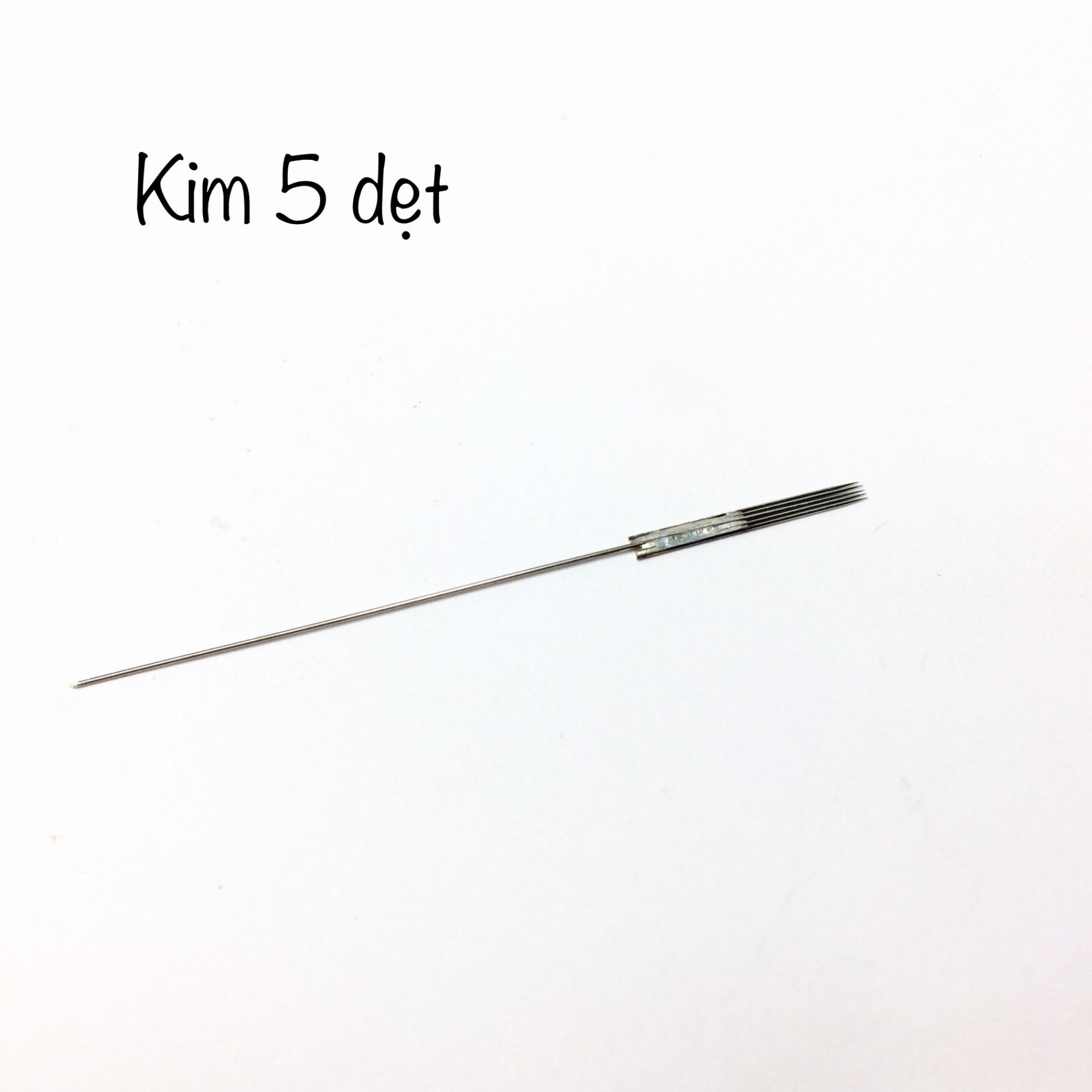 Kim 5 dẹt 0.35  - kim phun xăm thẩm mỹ (gói 100 kim) ( Dụng cụ phun xăm thẩm mỹ )