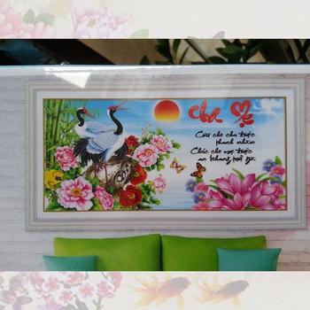 Tranh đính đá cha mẹ-YN2084-Ngọc Thịnh