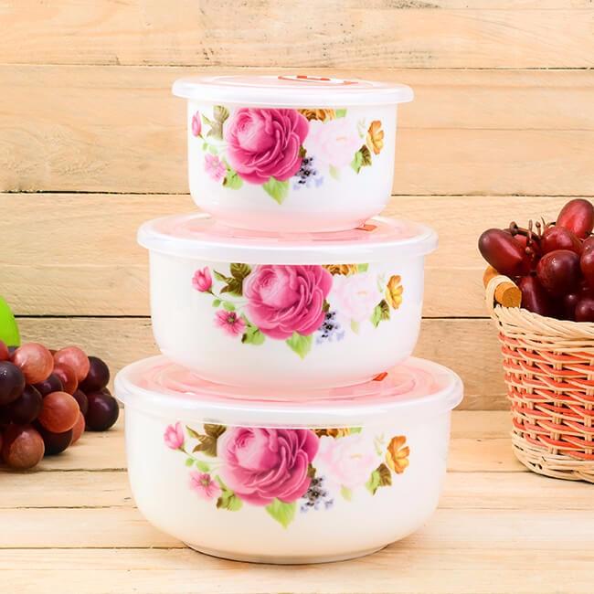 BỘ 3 BÁT SỨ CÓ NẮP HÚT CHÂN KHÔNG