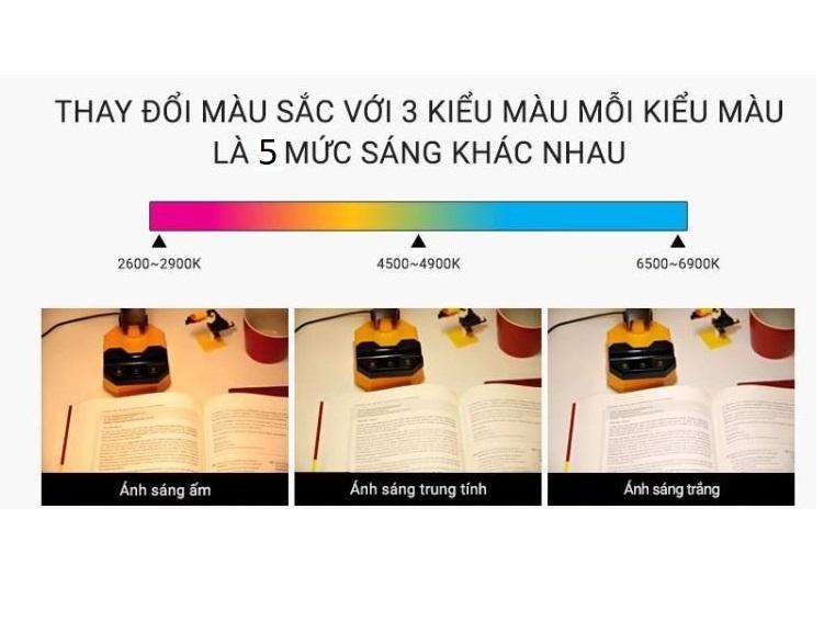 Đèn bàn LED Rạng Đông 6W cảm ứng, đổi 3 màu / 5 mức ánh sáng bảo vệ thị lực (RD-RL-23.LED)