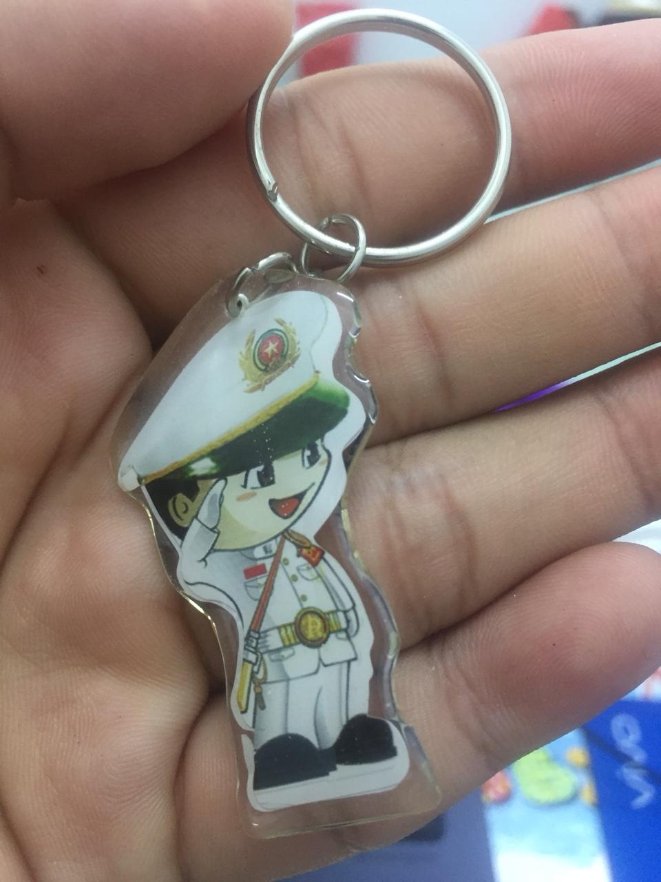 Móc khóa chibi công an - nữ police
