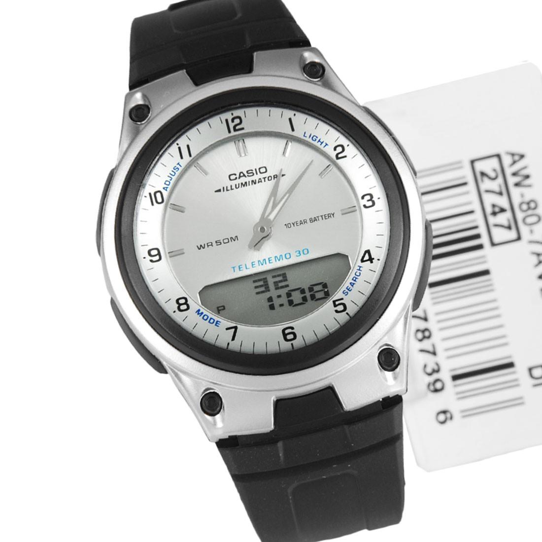 Đồng hồ nam dây nhựa Casio AW-80-7AVDF (Xám dây đen)