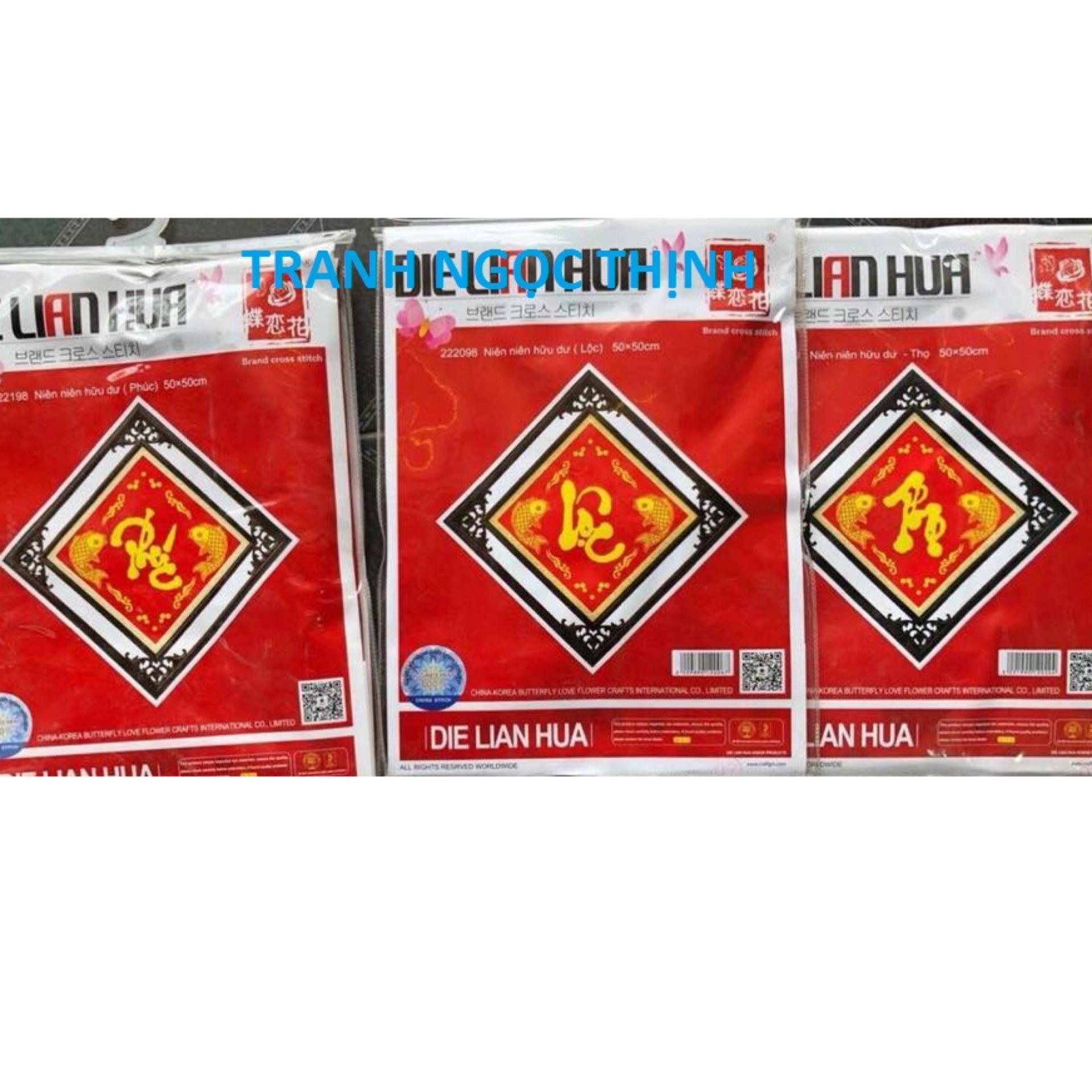 Tranh thêu chữ thập Phúc Lộc Thọ DLH-222098