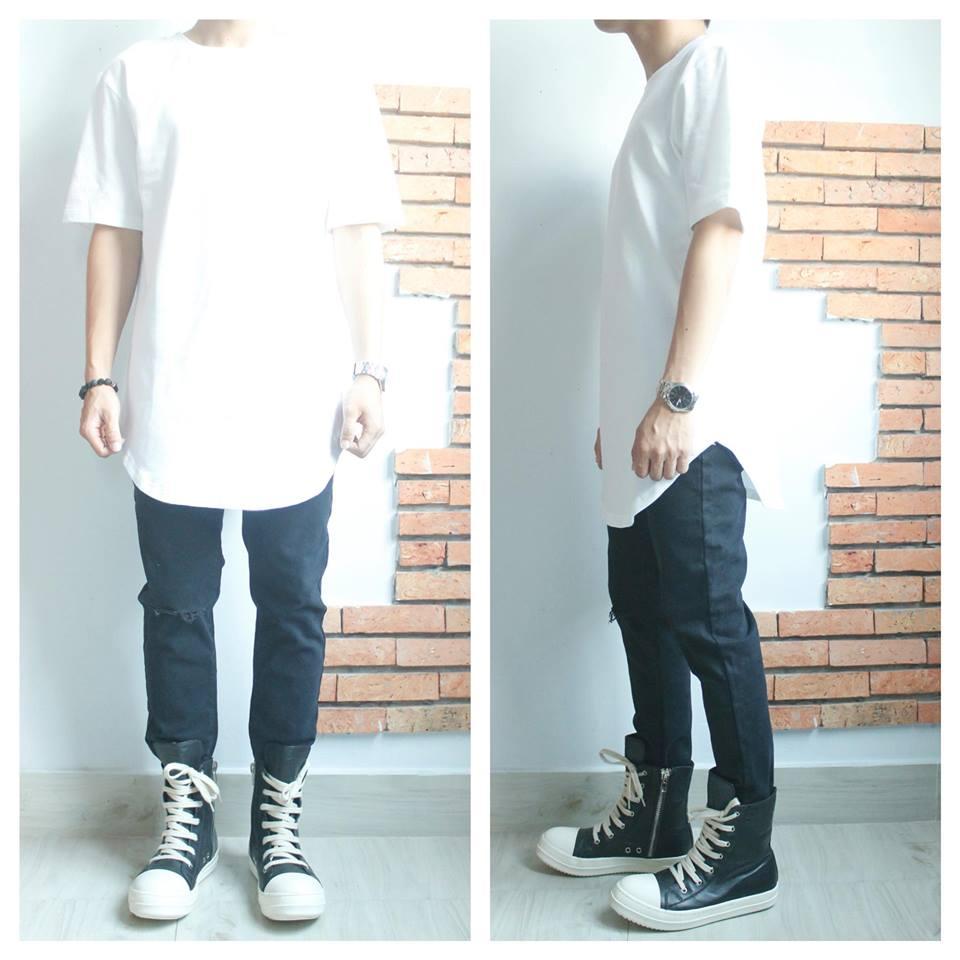 [HCM]Áo Longtee Basic - Longtee Layer tà bầu - Longtee 2 vạt bầu - Layer Basic Nam Nữ - Áo Layer phối Unisex - Áo thun tà dài - Áo vạt bầu