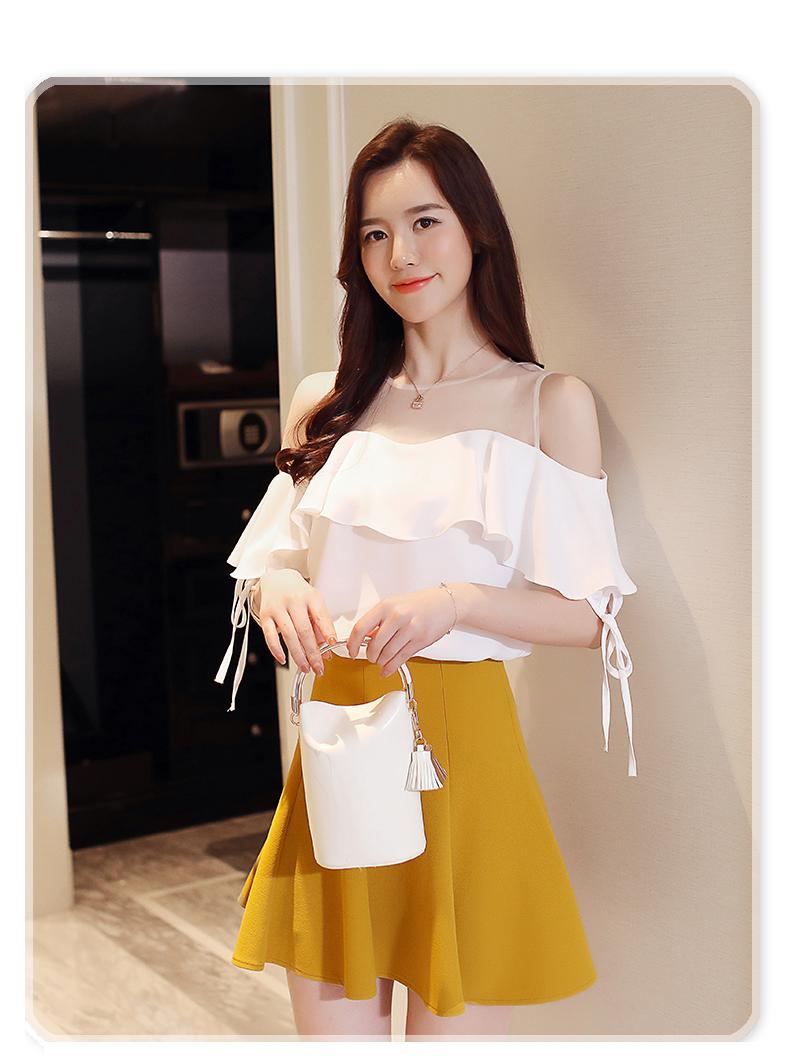 ÁO KIỂU HỞ VAI PHỐI VOAN LƯỚI - GA410