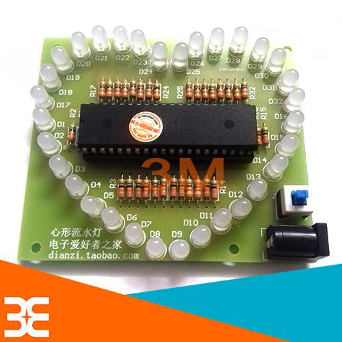 Bộ DIY Trái Tim 32 Led Chưa Lắp Ráp (8.5x7.5 Chíp Đã Nạp Code)