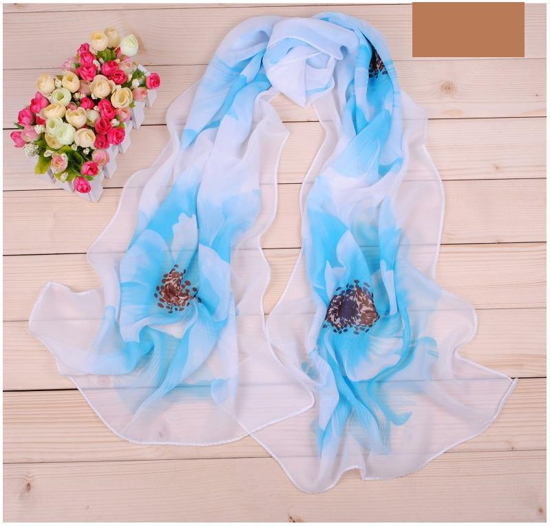 Khăn choàng cổ voan họa tiết bông hoa lớn