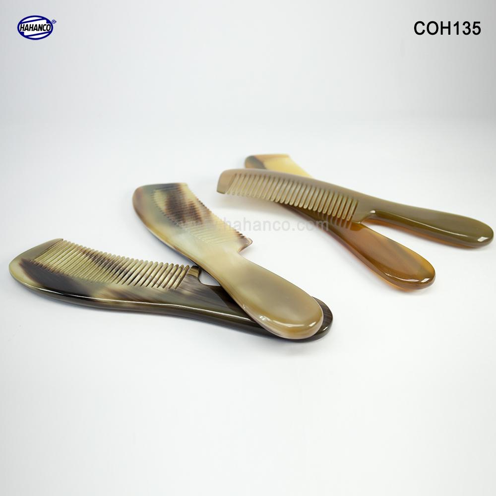 Lược sừng xuất Nhật - COH135 (Size: XL - 20cm) Mẫu cao cấp chuôi dày cực đẹp - Horn Comb of HAHANCO - Có lợi cho sức khỏe