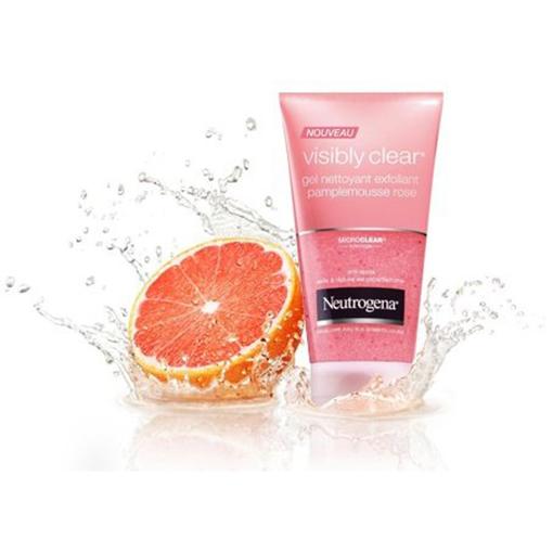 Sữa rửa mặt hạt cát xóa mụn NEUTROGENA Visibly Clear Pamplemousse Rose 150ml (Hồng)