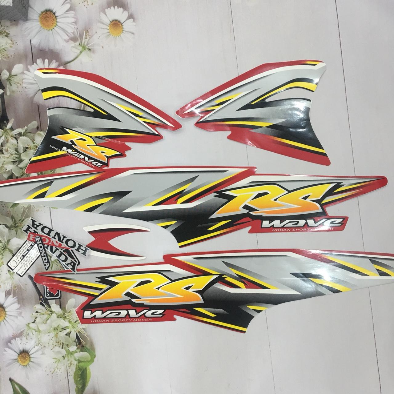 (HOT ) bộ tem  xe Wave RS-wave alpha-wave đời 2007 đến 2009 màu đỏ -B27-DECAL DÁN XE  WAVE RS