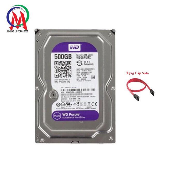 [HCM][Giá rẻ hủy diệt] Ổ CỨNG WESTERN 500GB PURPLE (TÍM) bh 24T tặng cáp sata