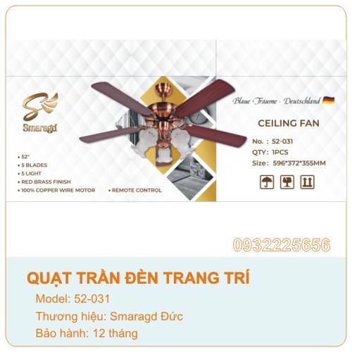 Quạt trần đèn trang trí Smaradg - Đức 52-031