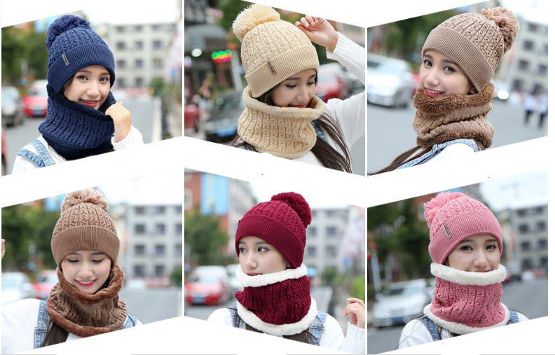 Set bộ khăn mũ len cho nữ phong cách Hàn Quốc