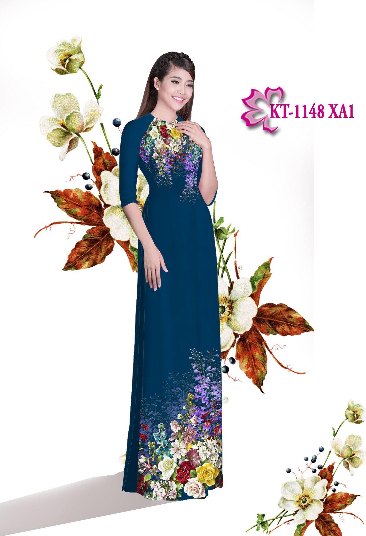 Vải bộ / áo dài in 3d - kt 1148