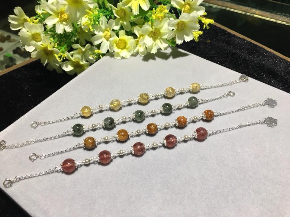Vòng tay bạc mix đá phong thủy cho các mệnh