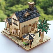 Đồ chơi lắp ráp gỗ 3D Mô hình Nhà Beach House Laser