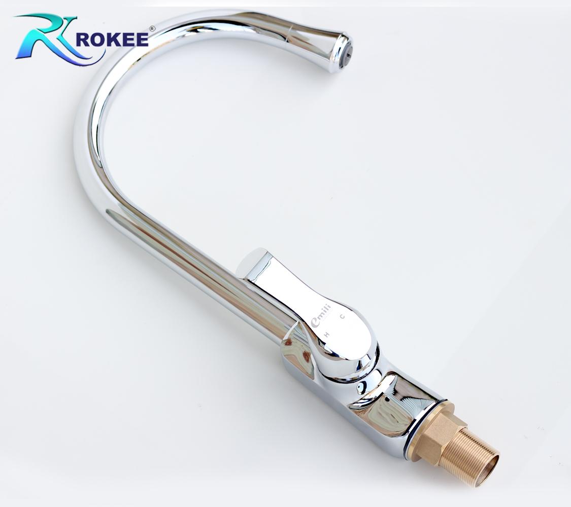 Vòi rửa chén nóng lạnh Rokee - DL104 (Trắng bạc)