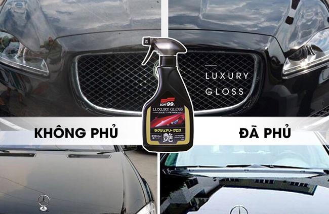 Chai xịt phủ bóng sơn xe Luxury Gloss soft99 500ml (Đen)