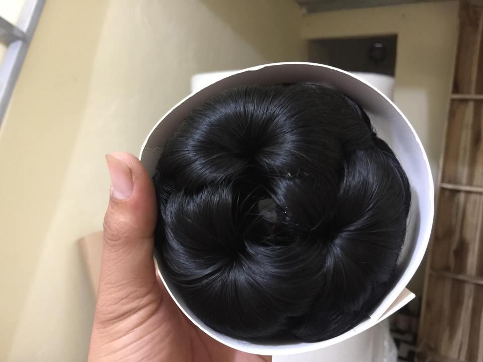 BÚI TÓC GIẢ XOĂN HOA