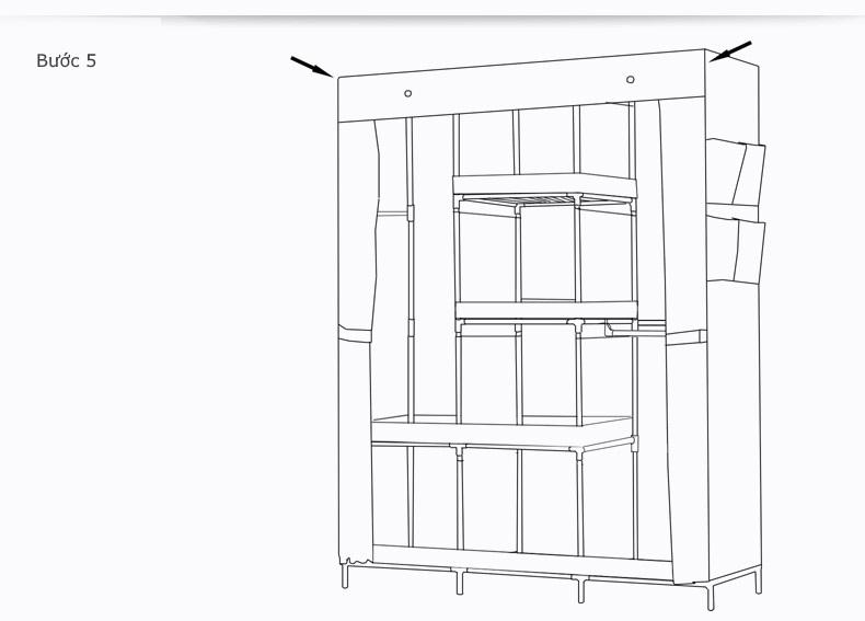 Tủ Vải 3D 3 Buồng 8 Ngăn đựng quần áo ( nhiều màu)
