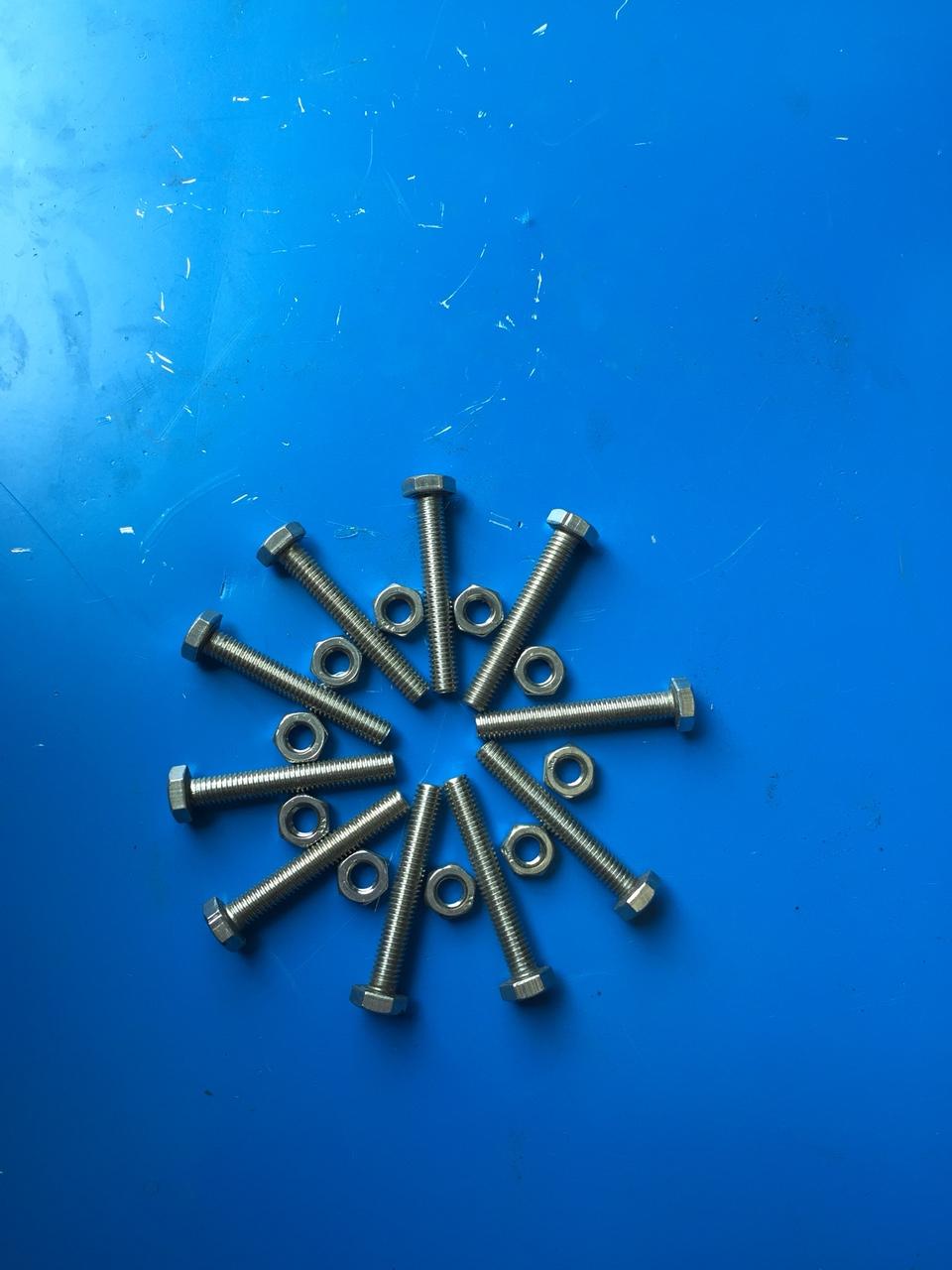 Bu lông inox, bộ 10 bu lông inox 6x60mm