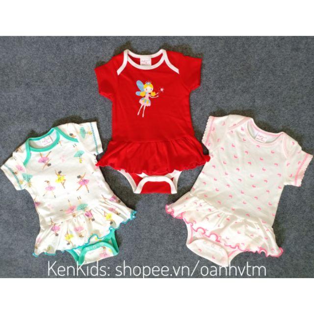 (3-11kg) COMBO 2  Body váy chất đẹp BABY WEAR bé gái