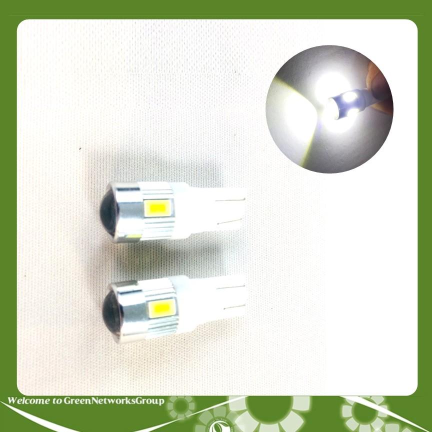 Đèn xi nhan T10 demi 6 tim xe máy ô tô chip COB GreenNetworks (Màu trắng)