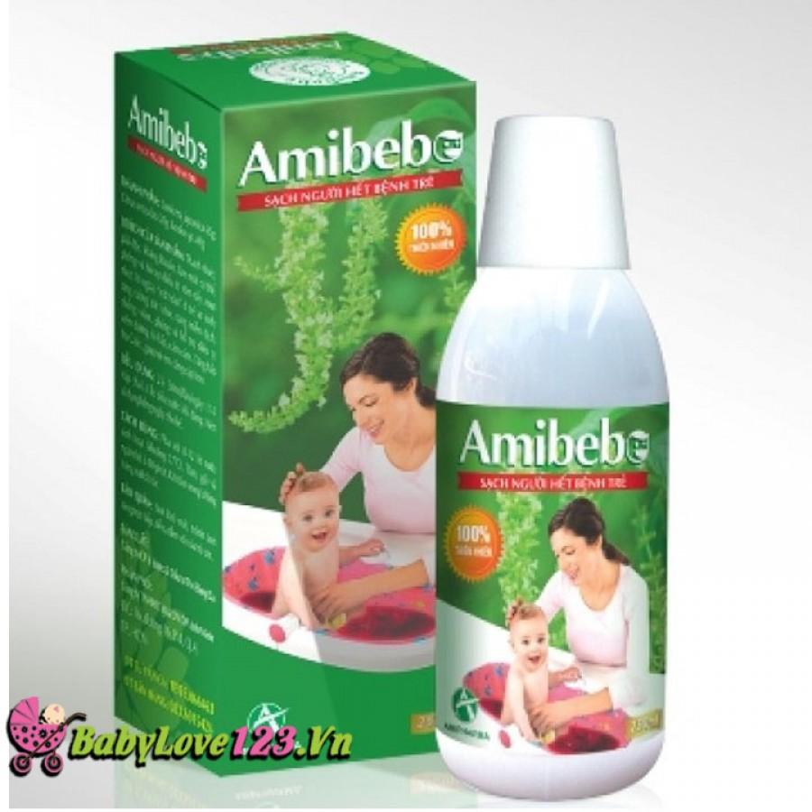 [HCM]NƯỚC THẢO MỘC TẮM CHO BÉ AMIBEBE 250ML Hết Rôm Sảy