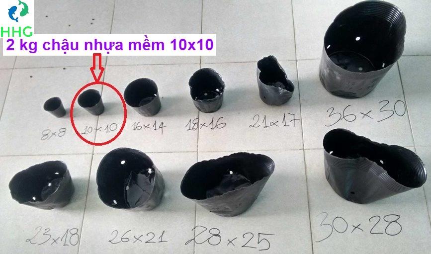 2kg chậu nhựa mềm ươm cây 10x10