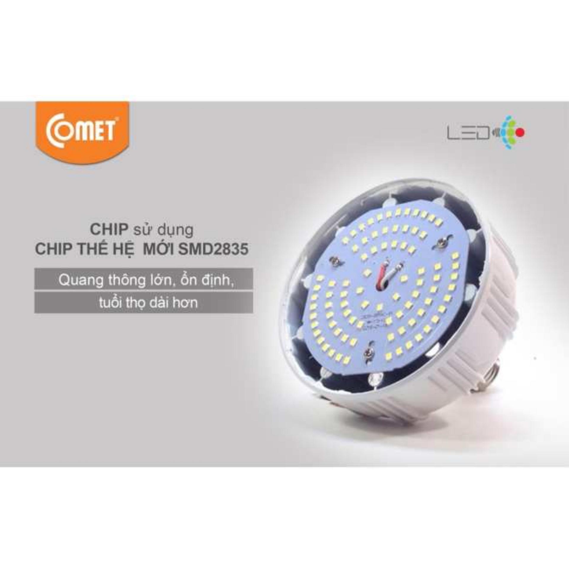 Bóng đèn Led trụ Comet  20w ( Ánh sáng Trắng) + Dây đui đèn công tắc 2.5m