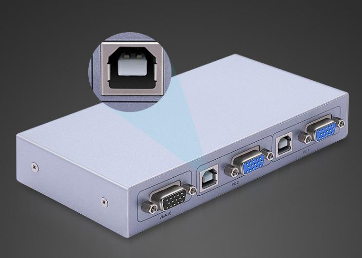 Bộ chia VGA KVM 2 vào 1 ra Dtech DT-8021