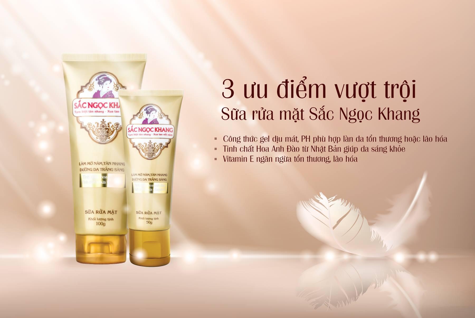 [HCM]Sữa rửa mặt Sắc Ngọc Khang tuýp 100g