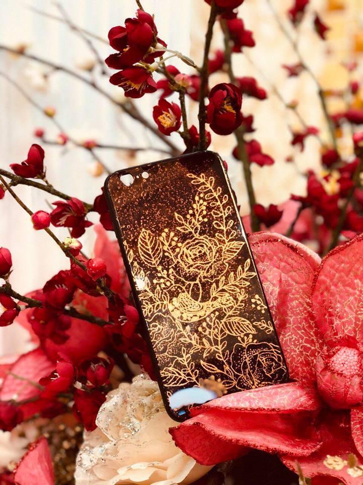 [HCM]ỐP KÍNH SƠN MÀI MẠ VÀNG DÀNH CHO IPHONE