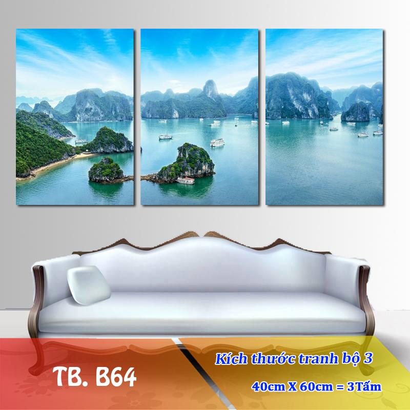 [Sale] Tranh treo Tường Biển B64-2- Tranh treo phòng khách đẹp [Gỗ MDF cao cấp, chống ẩm mốc R1,8m C0,9m] SuperDecor