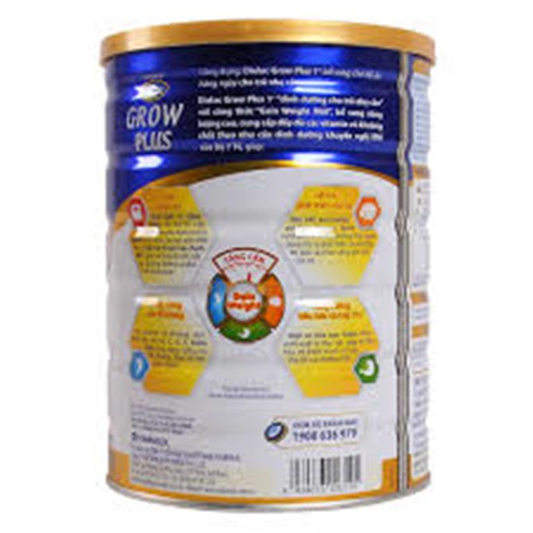 Sữa bột Vinamilk Dielac Grow Plus màu xanh 1+ 900g (hộp thiếc)