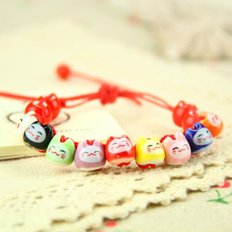 Vòng chỉ đỏ mèo may mắn mèo thần tài (9 mèo)