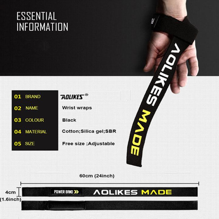 Dây kéo lưng - Deadlift GYM Cao Cấp  Aolikes 7637 (1 Đôi )