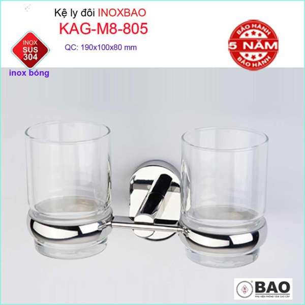 Kệ ly đôi Inox Bảo, kệ ly Inox SUS304 KAG-M8-805